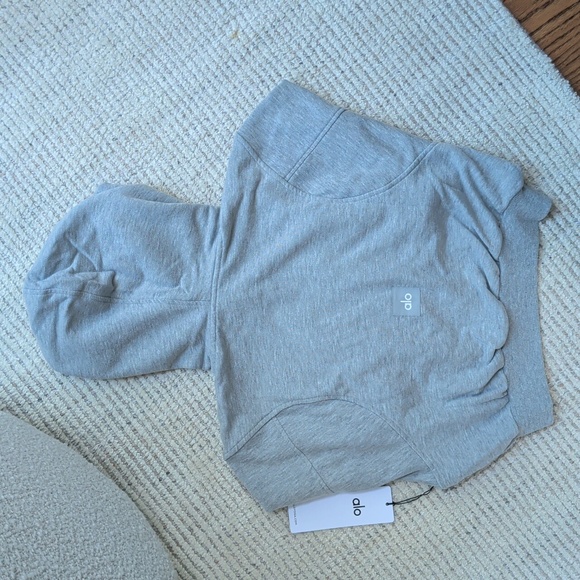 NEW Alo Yoga Sweet Escape Zip Up Hoodie Grey Medium - Picture 3 of 3